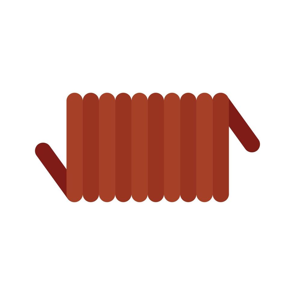 Cord spring coil icon, flat style vector