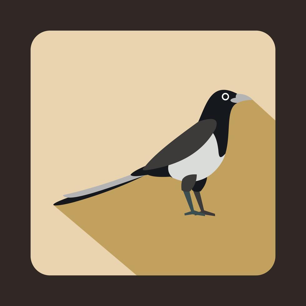 Magpie icon in flat style vector