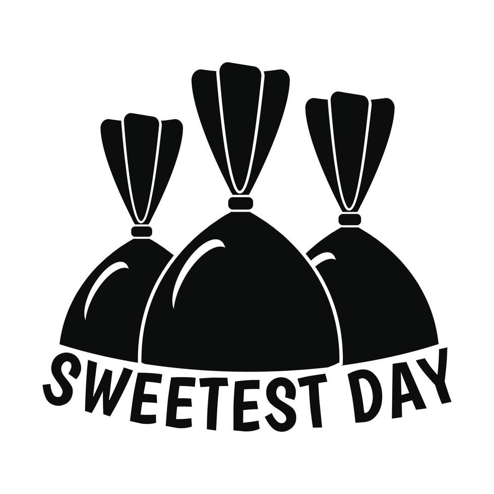 Bonbon sweet day logo, simple style vector