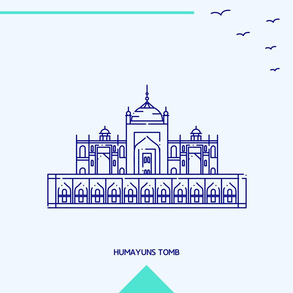 HUMAYUNS TOMB skyline vector illustration