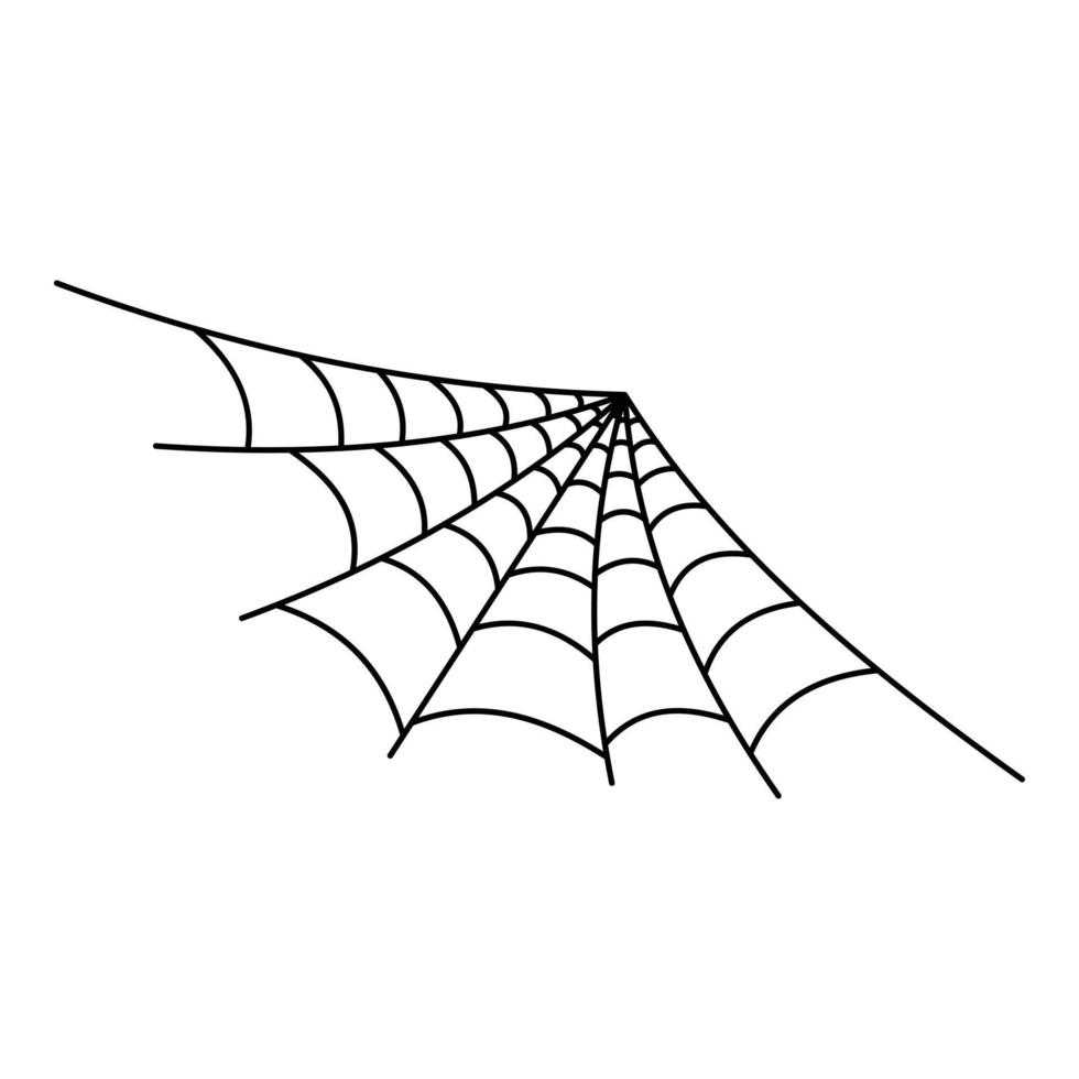 icono de telaraña semicircular, estilo de contorno vector