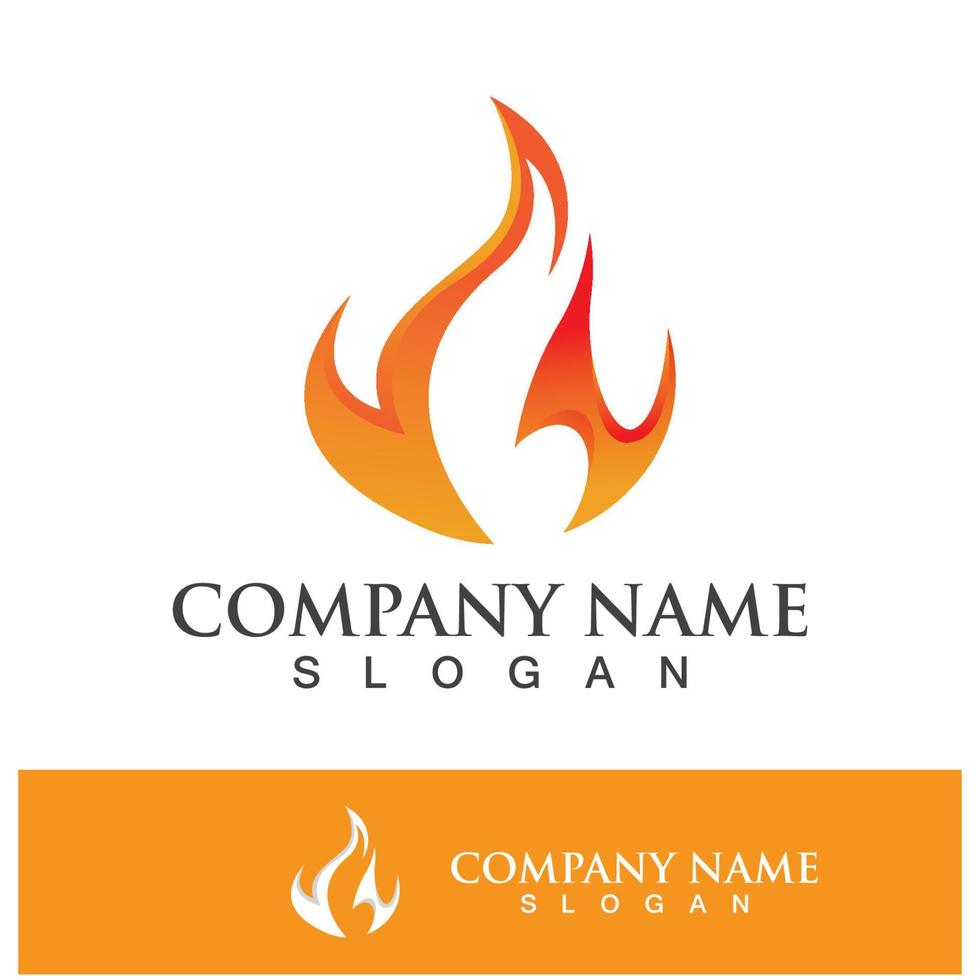 Fire logo design illustration and fire symbol vector