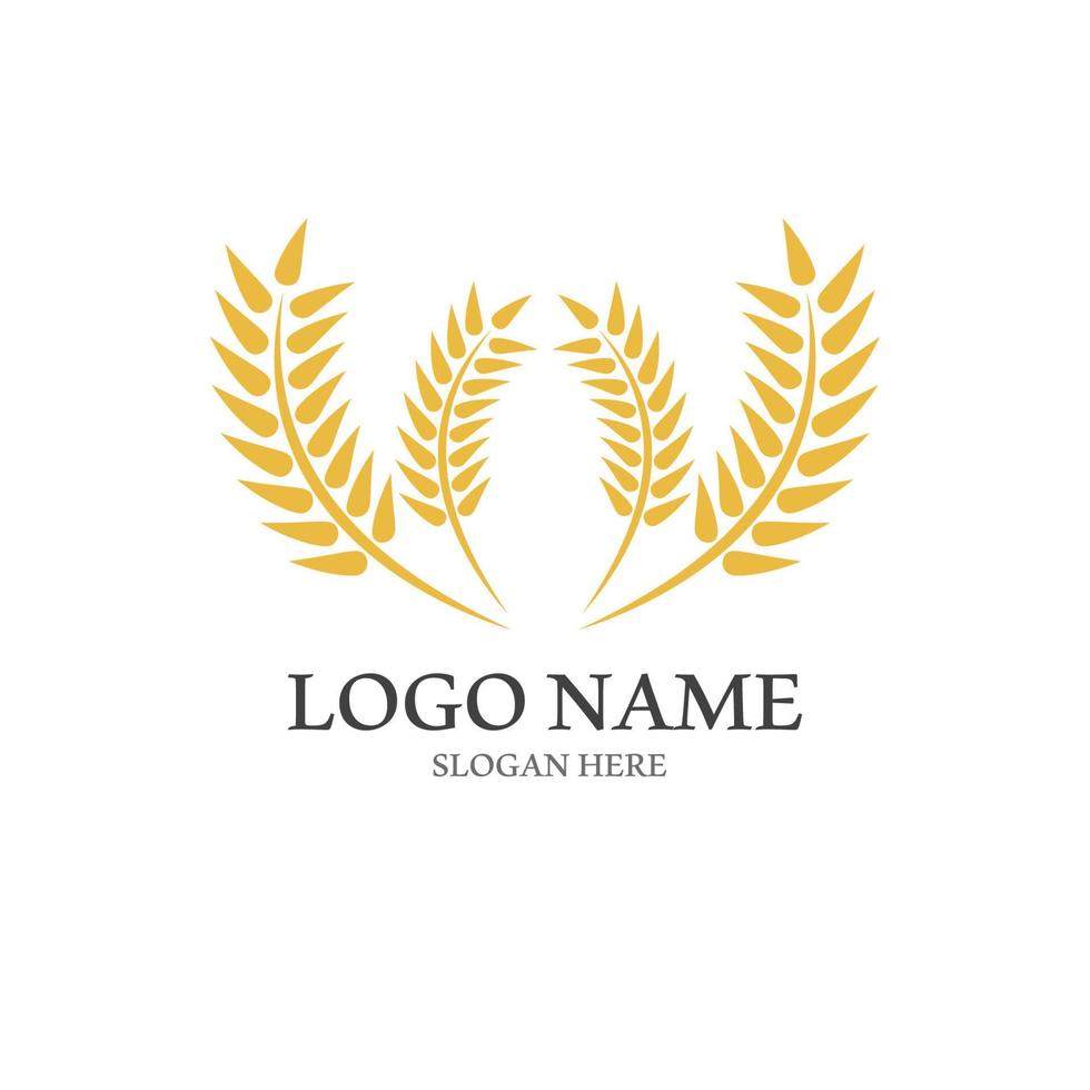 Wheat logo vector icon illustration