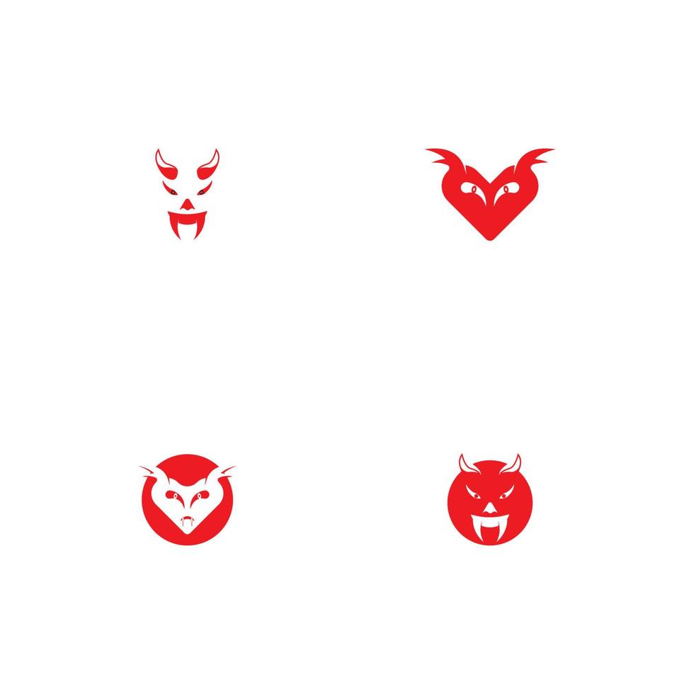 diseño de vector de logotipo de diablo e ilustración de icono de símbolo