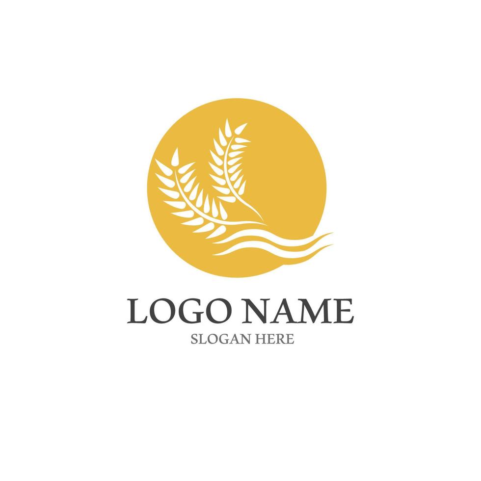 Wheat logo vector icon illustration