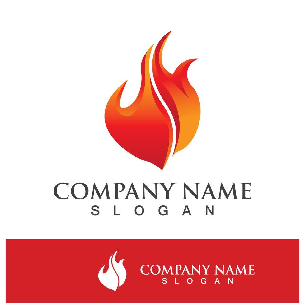 Fire logo design illustration and fire symbol vector