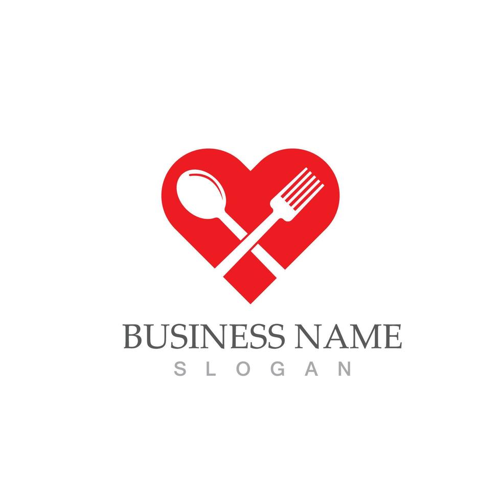Spoon and fork logo and symbol vector image