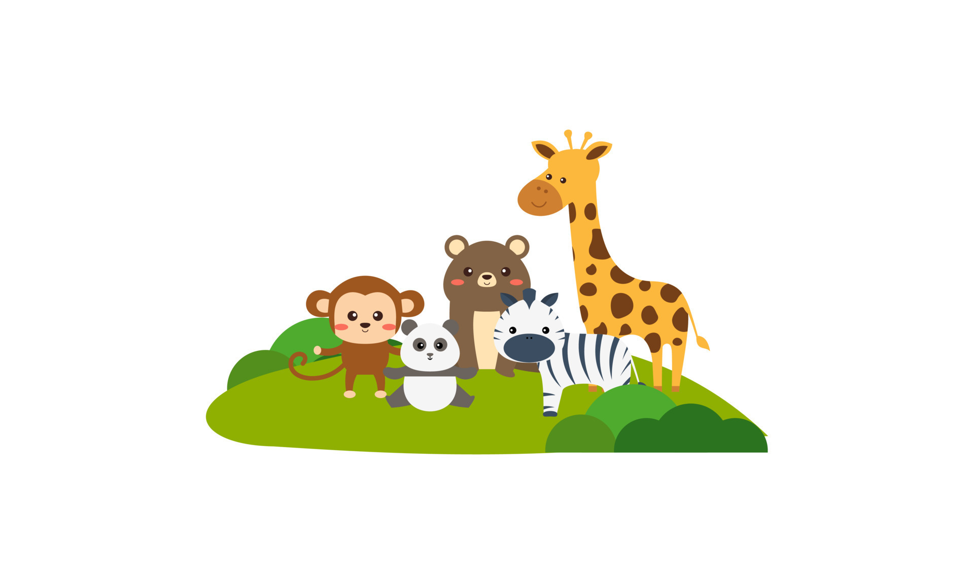 Cute jungle animals in cartoon style, wild animal, zoo designs for  background illustration 14392810 Vector Art at Vecteezy