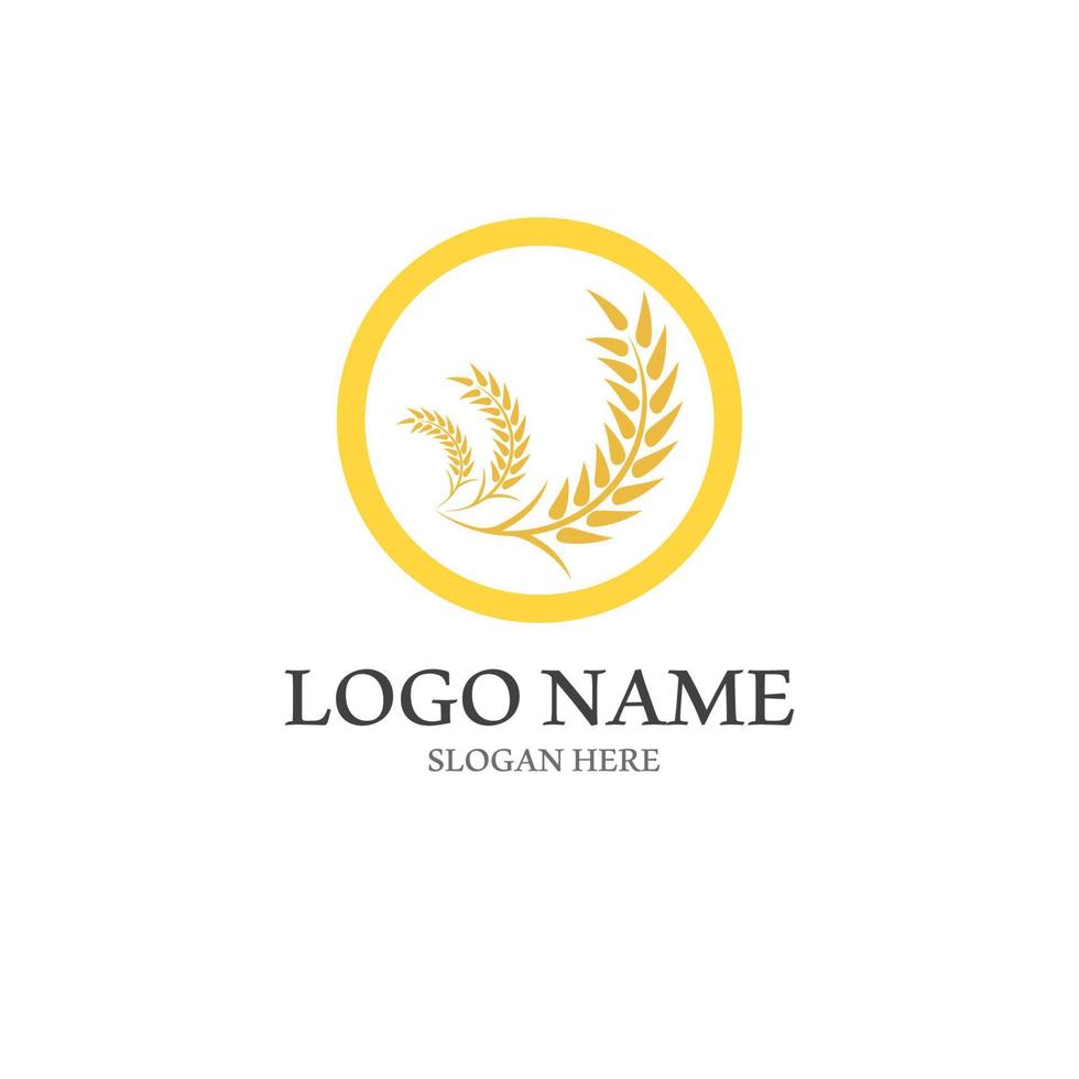 Wheat logo vector icon illustration