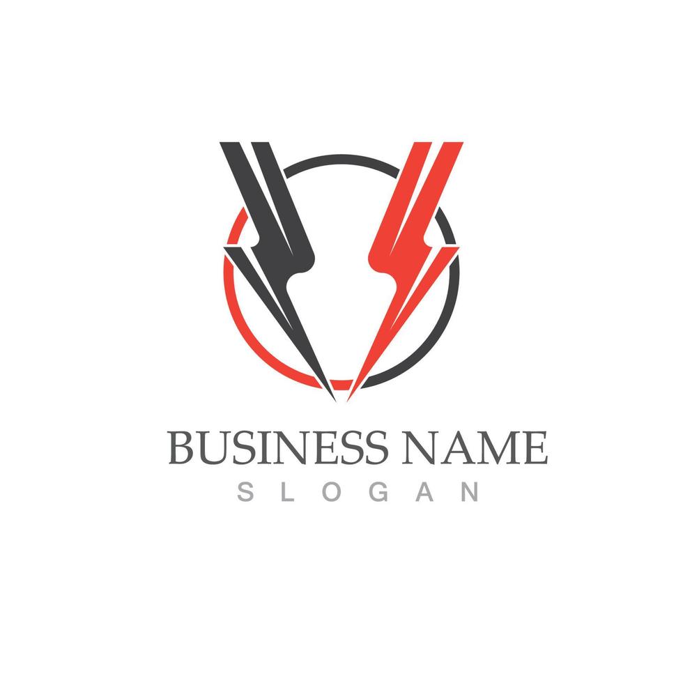 Flash thunderbolt logo template vector