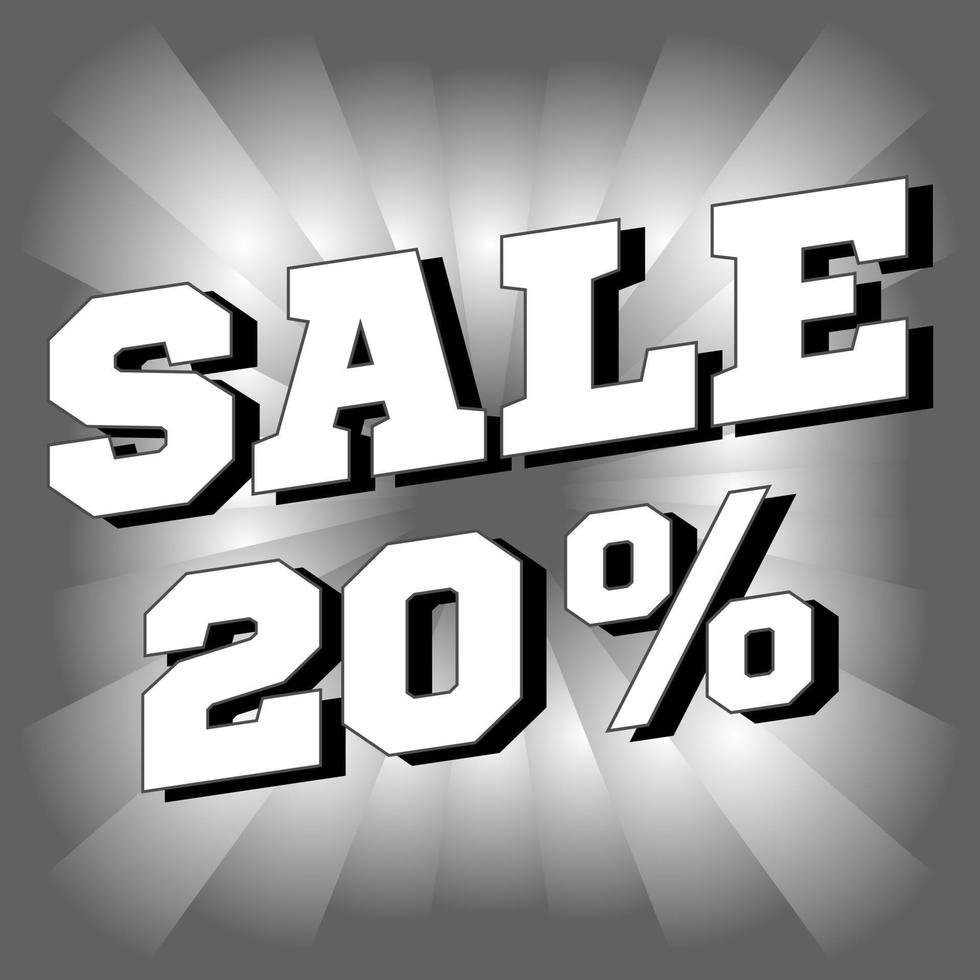Sale 20 percent off banner. Vector illustration.