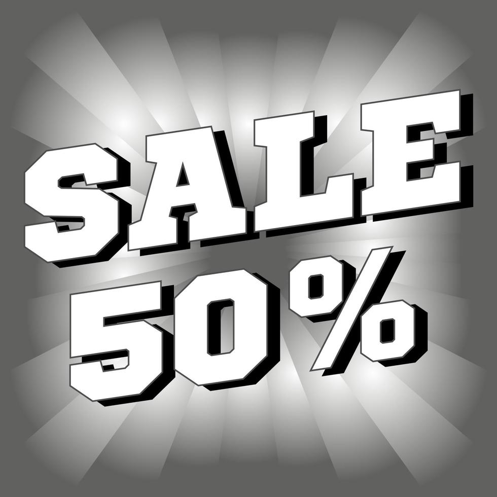 Sale 50 percent off banner. Vector illustration.