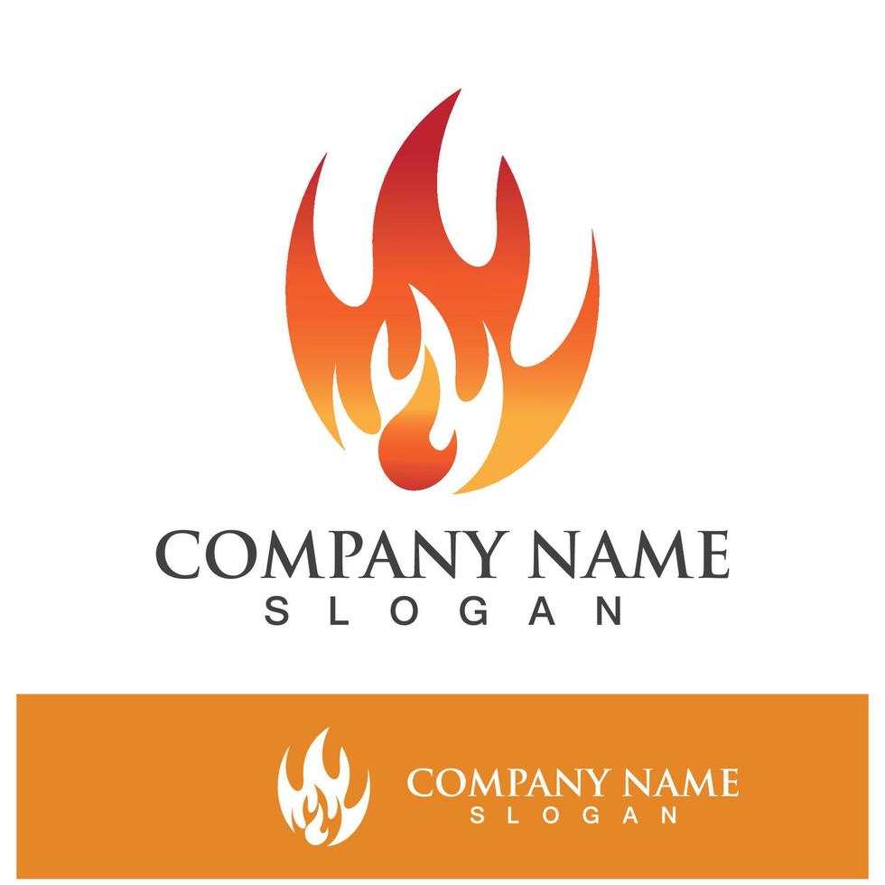 Fire logo design illustration and fire symbol vector