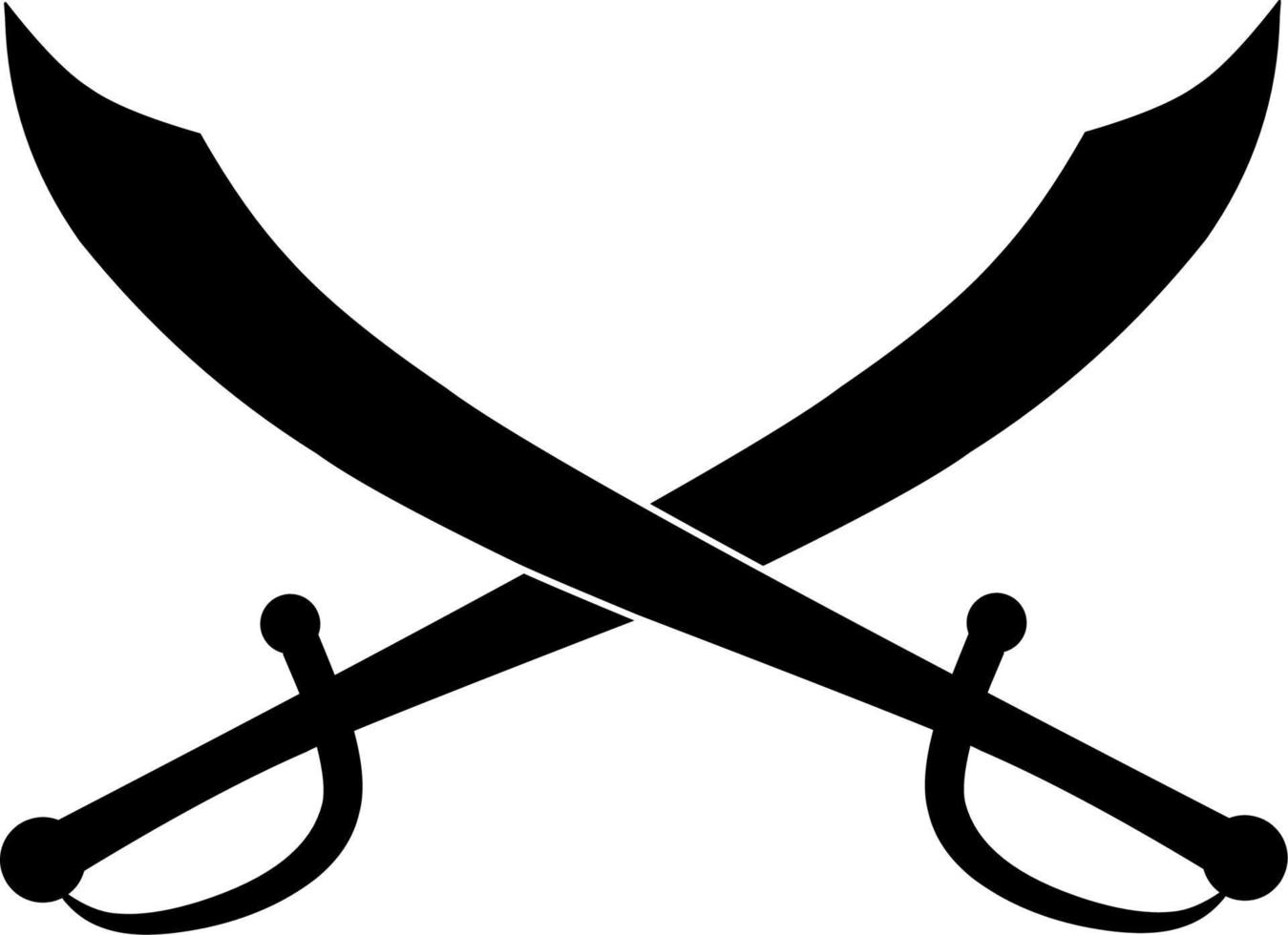 Crossed saber swords icon.Crossed scimitar swords icon vector