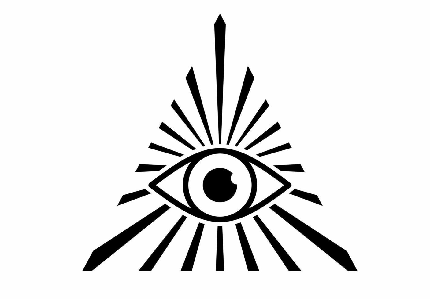 Todo viendo signo de ojo aislado sobre fondo blanco. vector