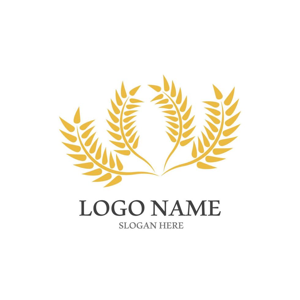 Wheat logo vector icon illustration