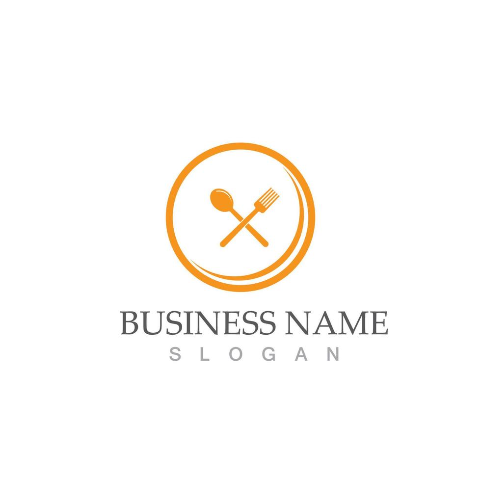 spoon and fork logo and symbol vector image