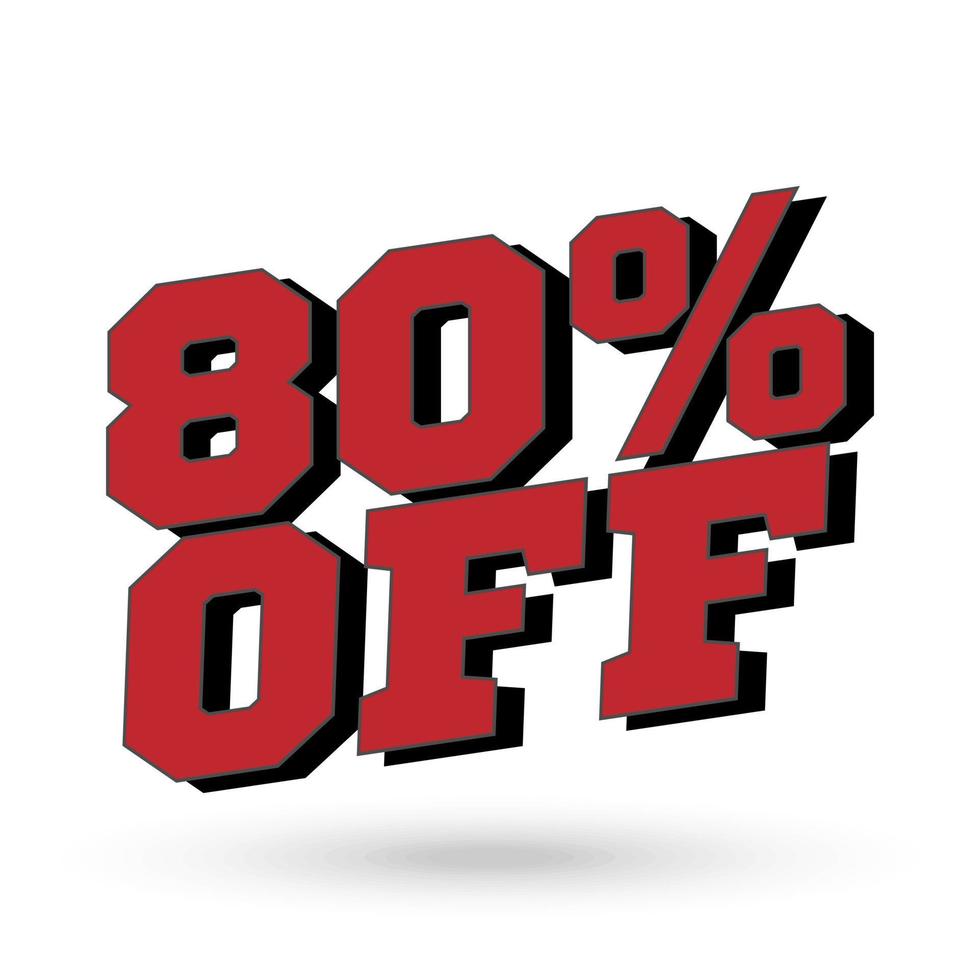 Sale 80 percent off banner. Vector illustration.