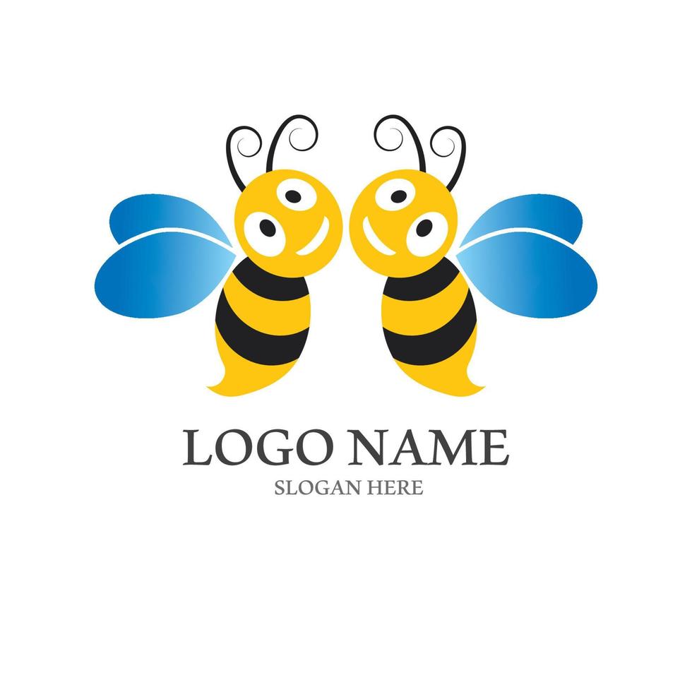Bee logo vector icon illustration