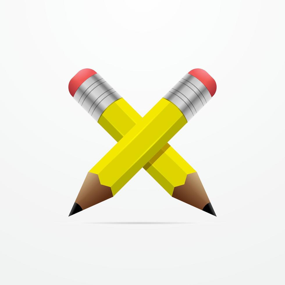 Pencil vector illustration graphic element for poster or banner design about school and study theme