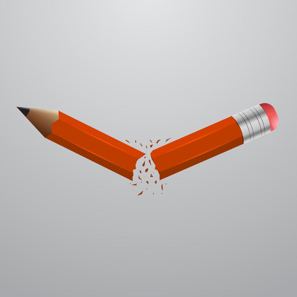 Pencil vector illustration graphic element for poster or banner design about school and study theme