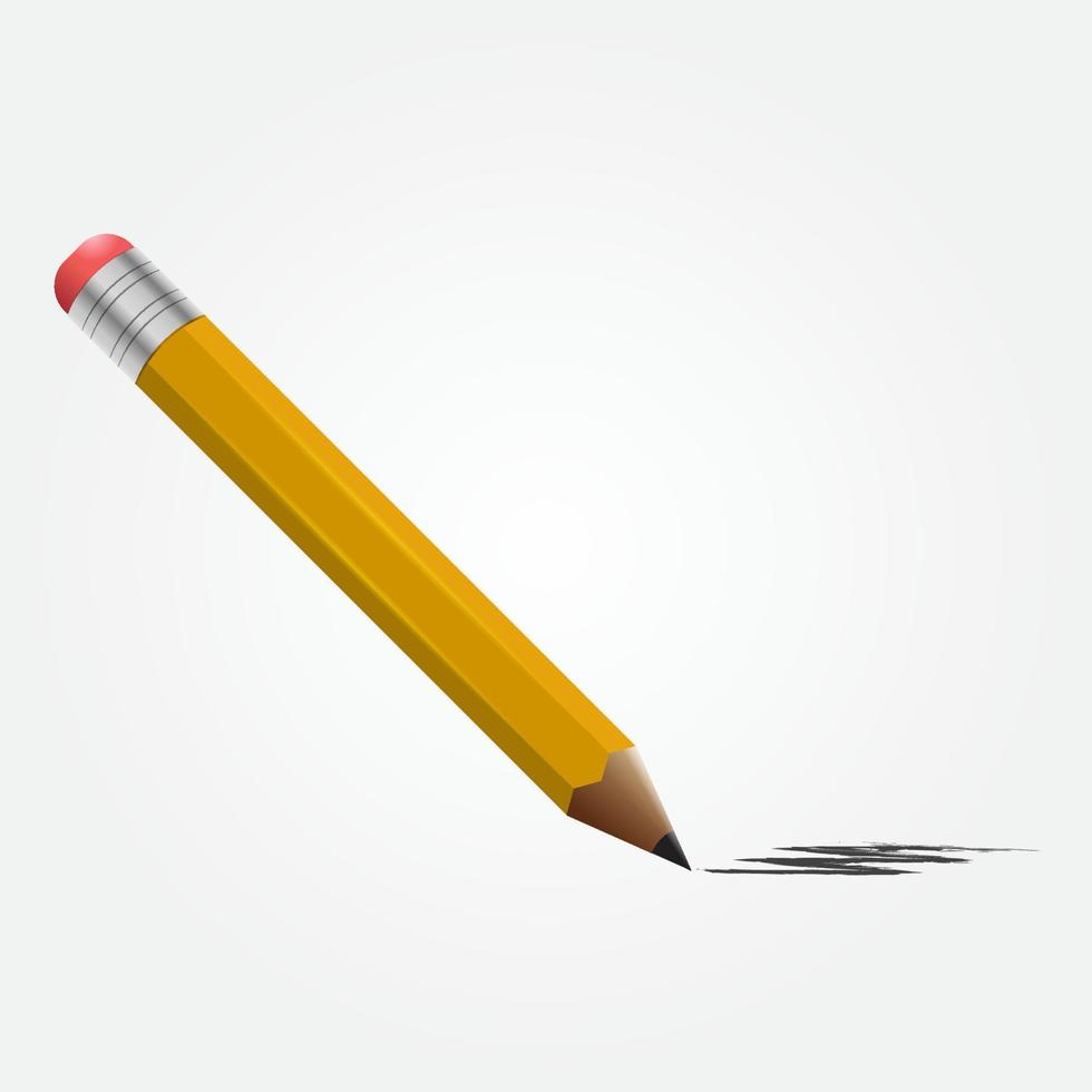 Pencil vector illustration graphic element for poster or banner design about school and study theme