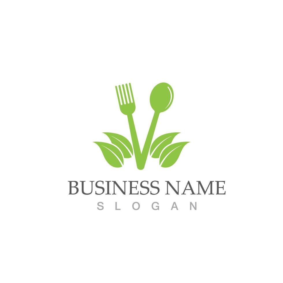 Spoon and fork logo and symbol vector image