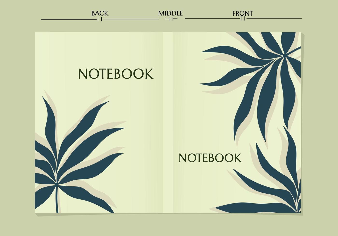 diseño de portada de cuaderno botánico abstracto en tamaño de diseño a4.fondo estético dibujado a mano.para cuadernos, planificadores, folletos, libros, catálogos. vector