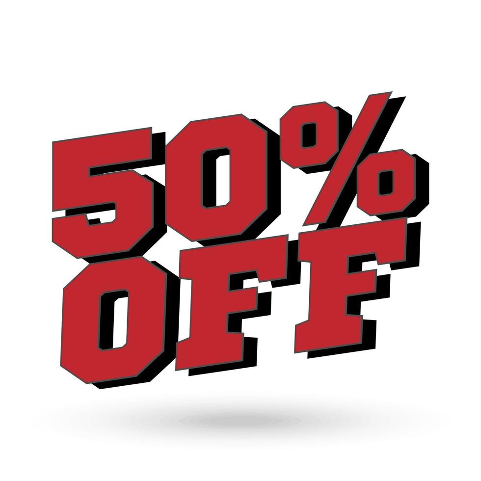 Sale 50 percent off banner. Vector illustration.