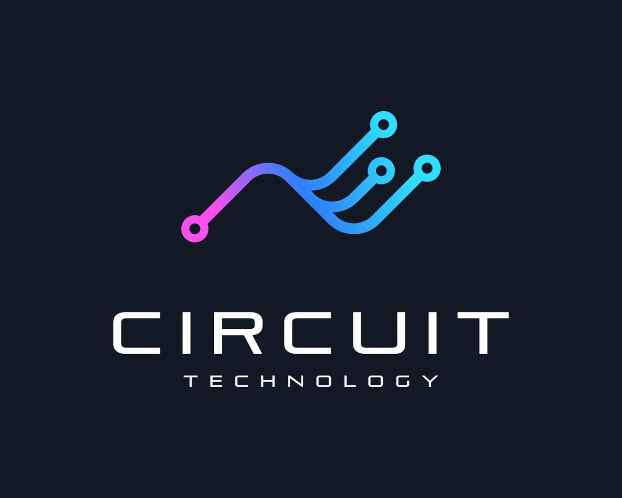 Circuit Board Technology Digital Electronic Innovation Science Connection Modern Vector Logo Design