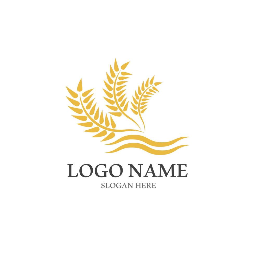 Wheat logo vector icon illustration