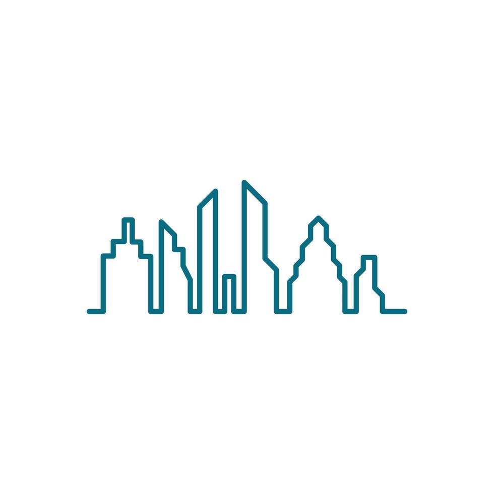 Modern city skyline illustration in flat design vector