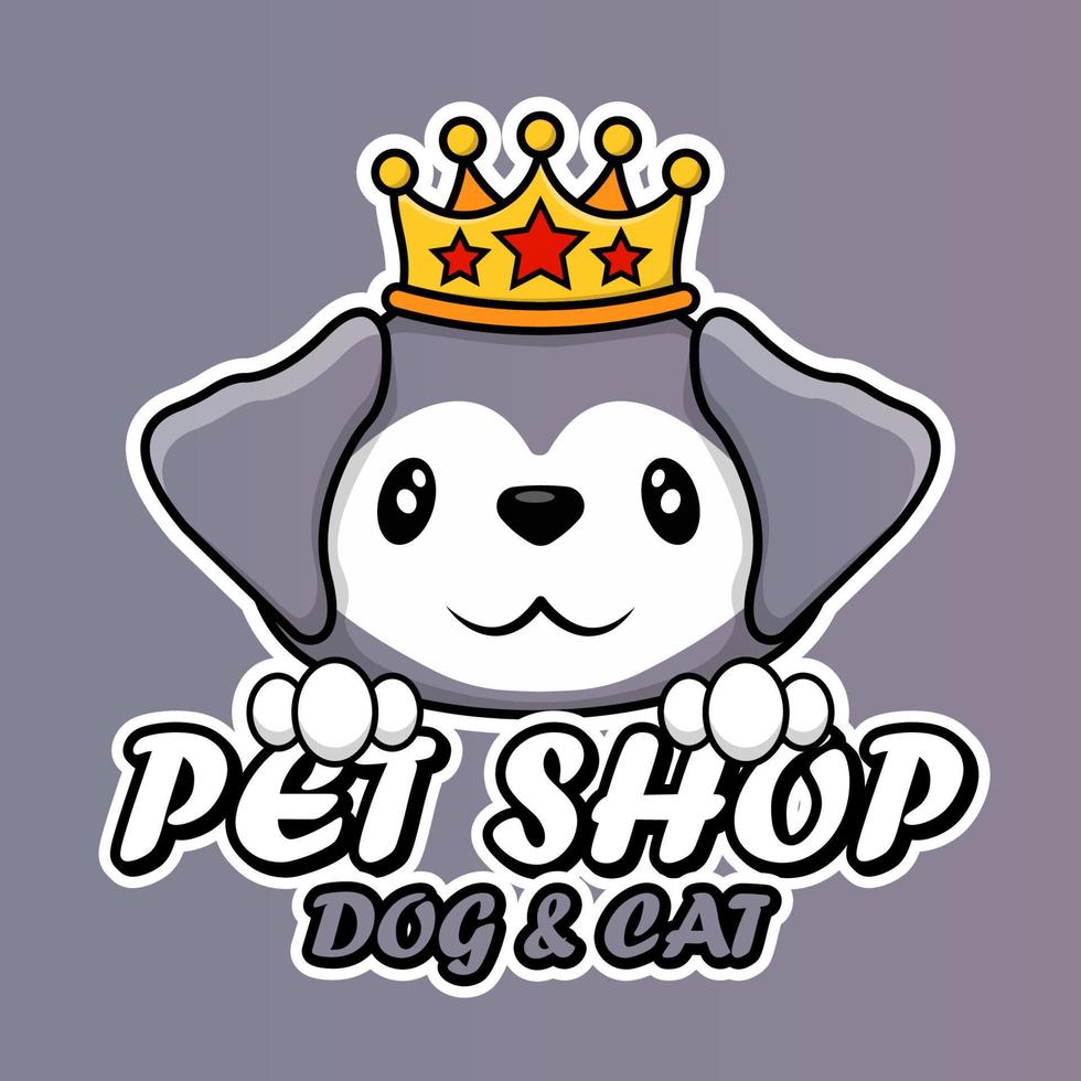 tienda de mascotas logotipo de perro aseo y cuidado tienda ilustración vectorial logotipo de personaje vector