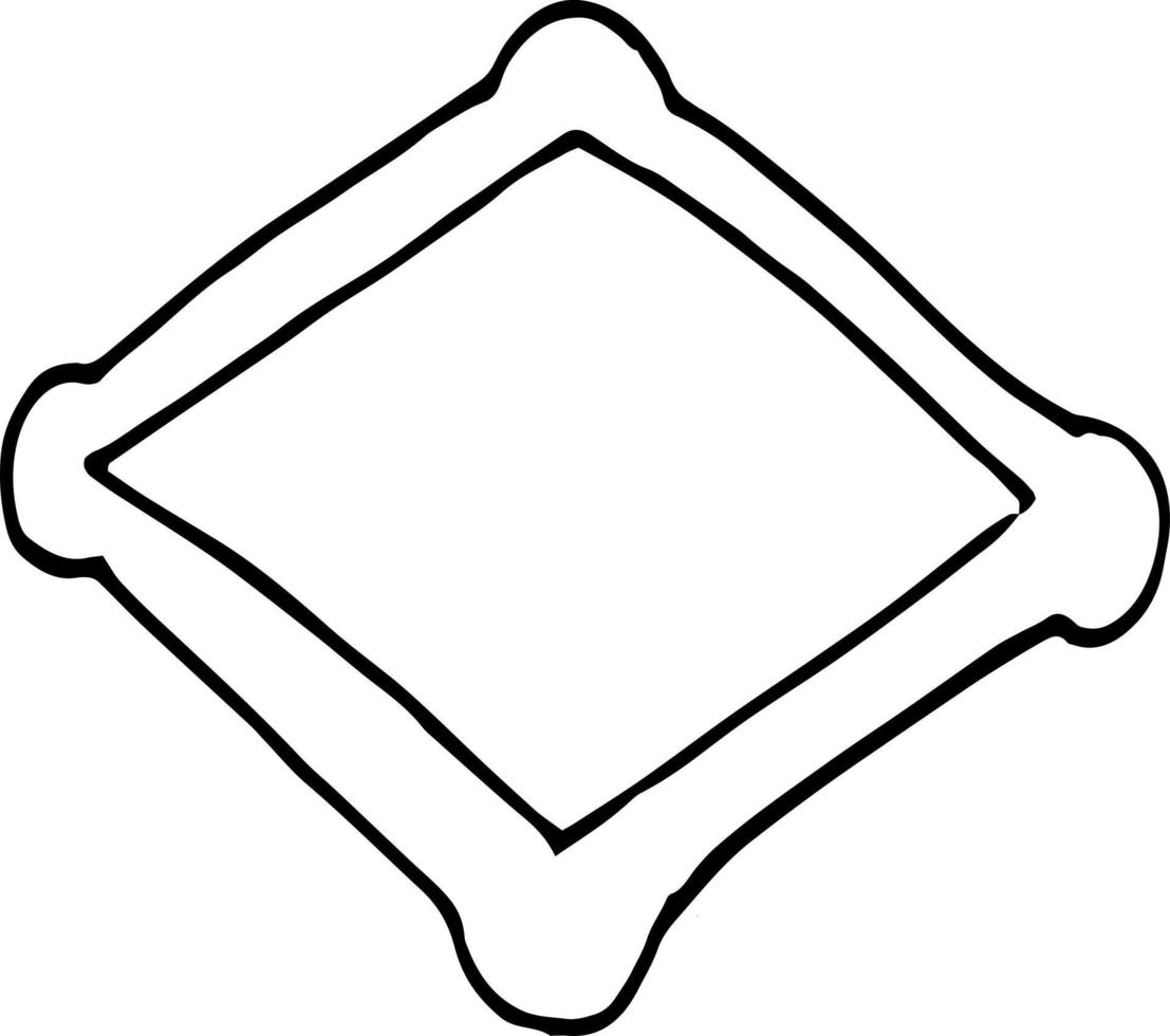 frame rhombus sketch hand drawn doodle. space for text, icon, , monochrome minimalism vector
