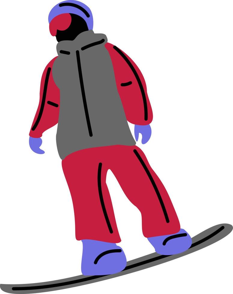 snowboarder, ilustración vectorial. vector