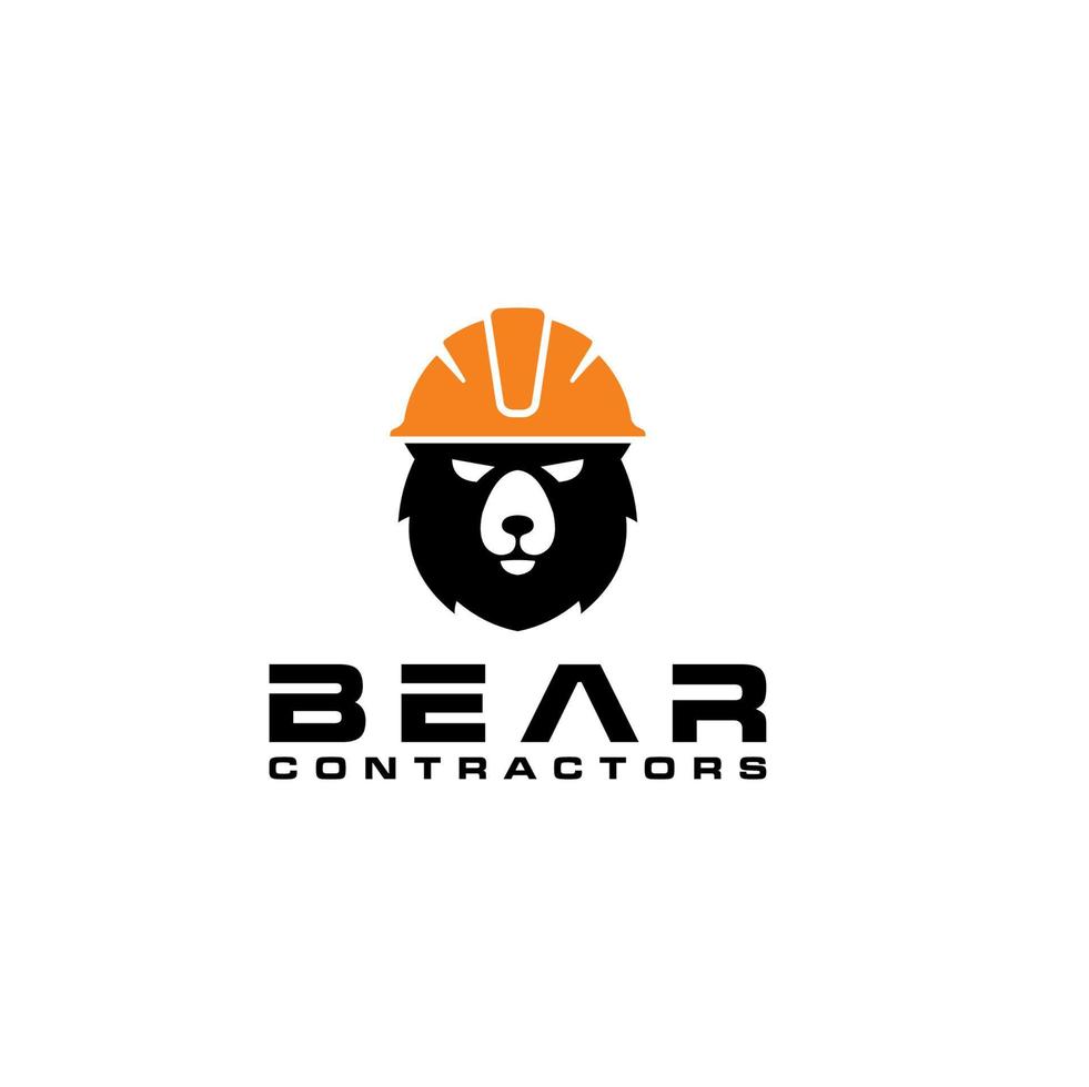 BEAR CONSTRUCTION logo design vector