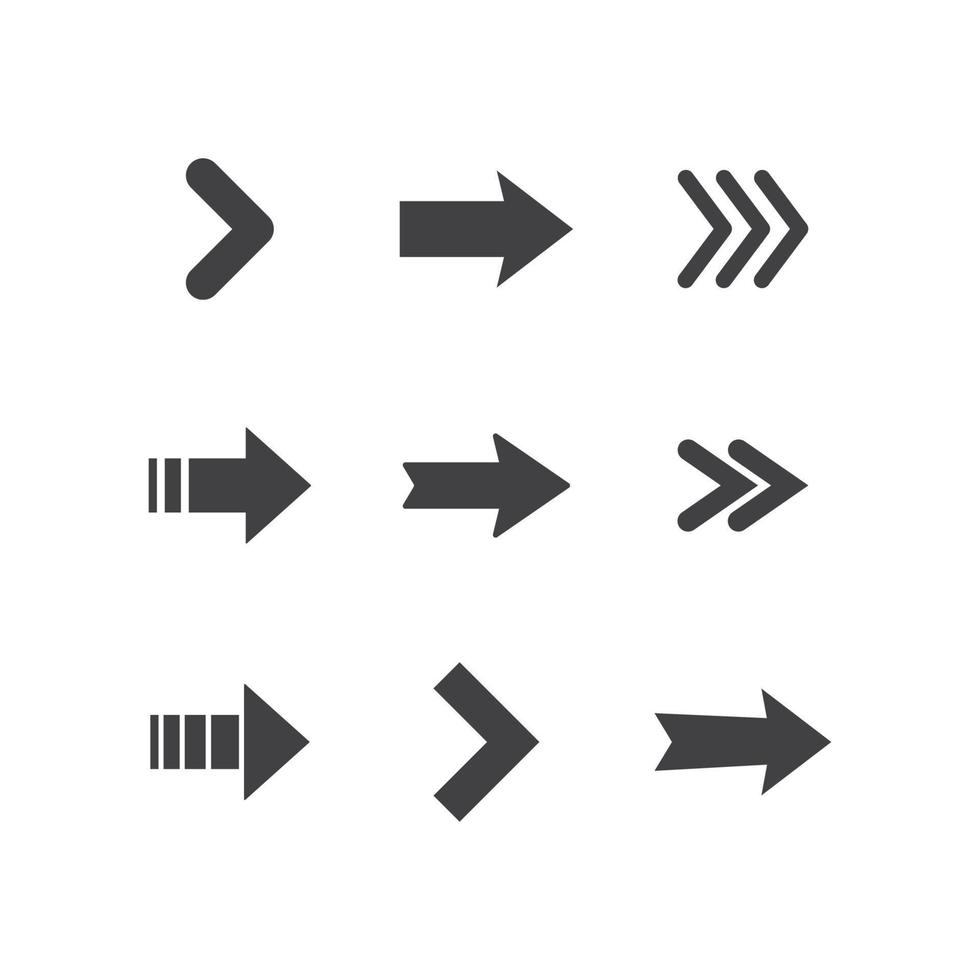 iconos de flecha flechas de pictogramas direccionales simples. vector