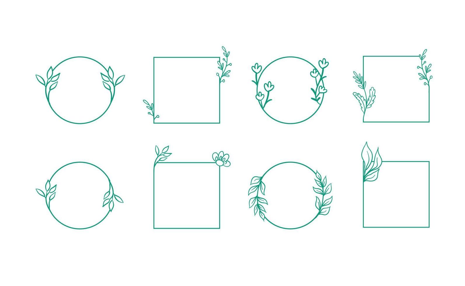 Floral frames. Wreath decorative borders. vector