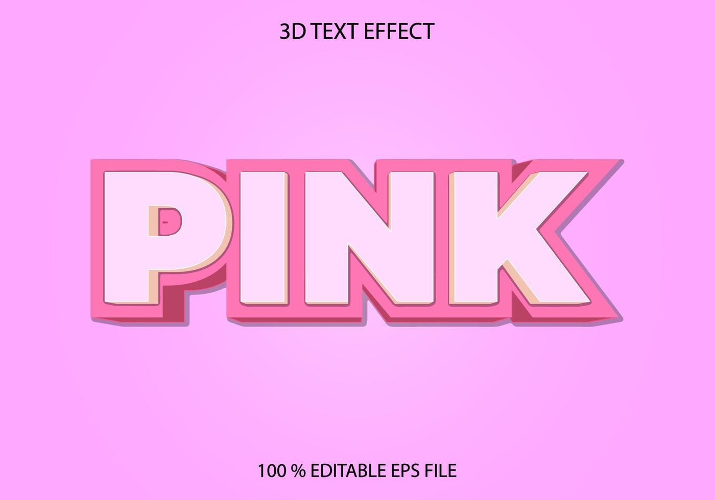 Editable 3d text effect, text effect style, pink editable text effect template vector