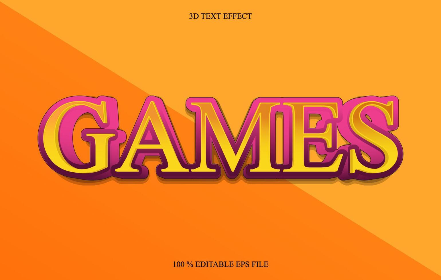 plantilla de efecto de texto editable 3d de juegos, estilo de efecto de texto vector