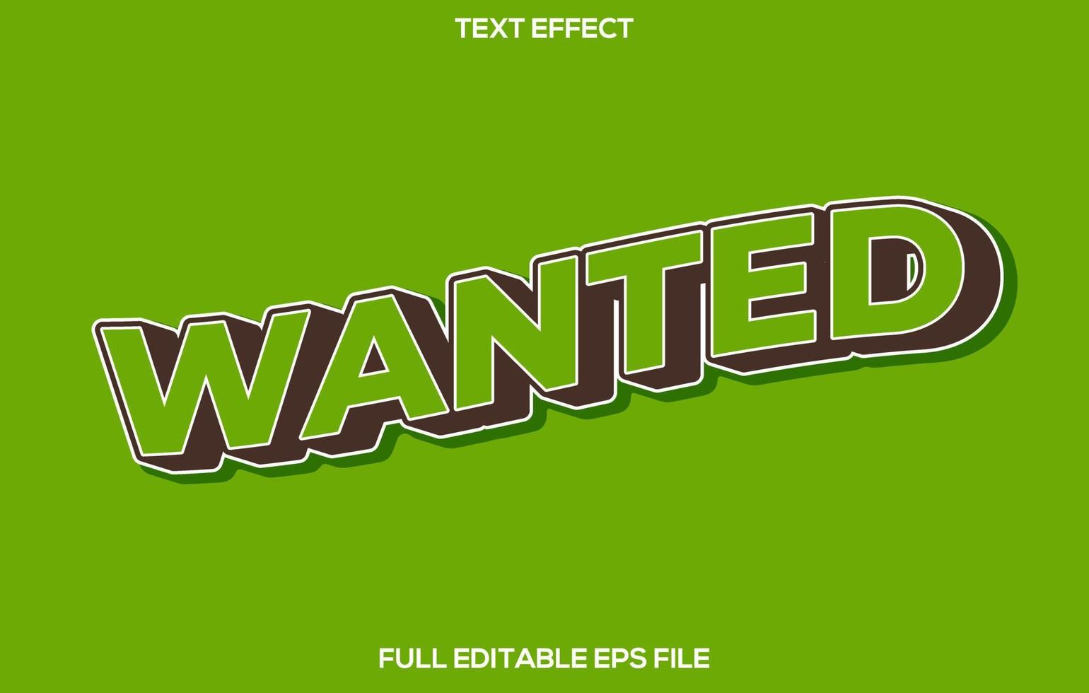 wanted 3D editable text effect  template, text effect style vector