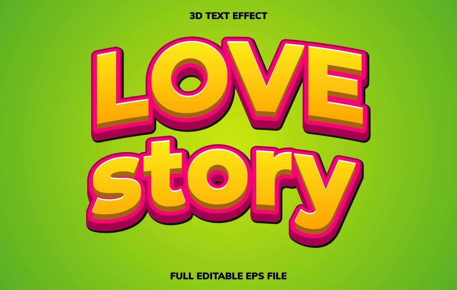 Love Story 3D editable text effect  template, text effect style vector