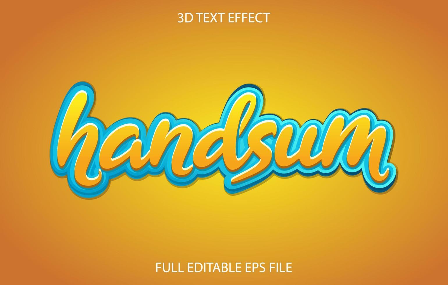 plantilla de efecto de texto editable 3d handsum, estilo de efecto de texto vector