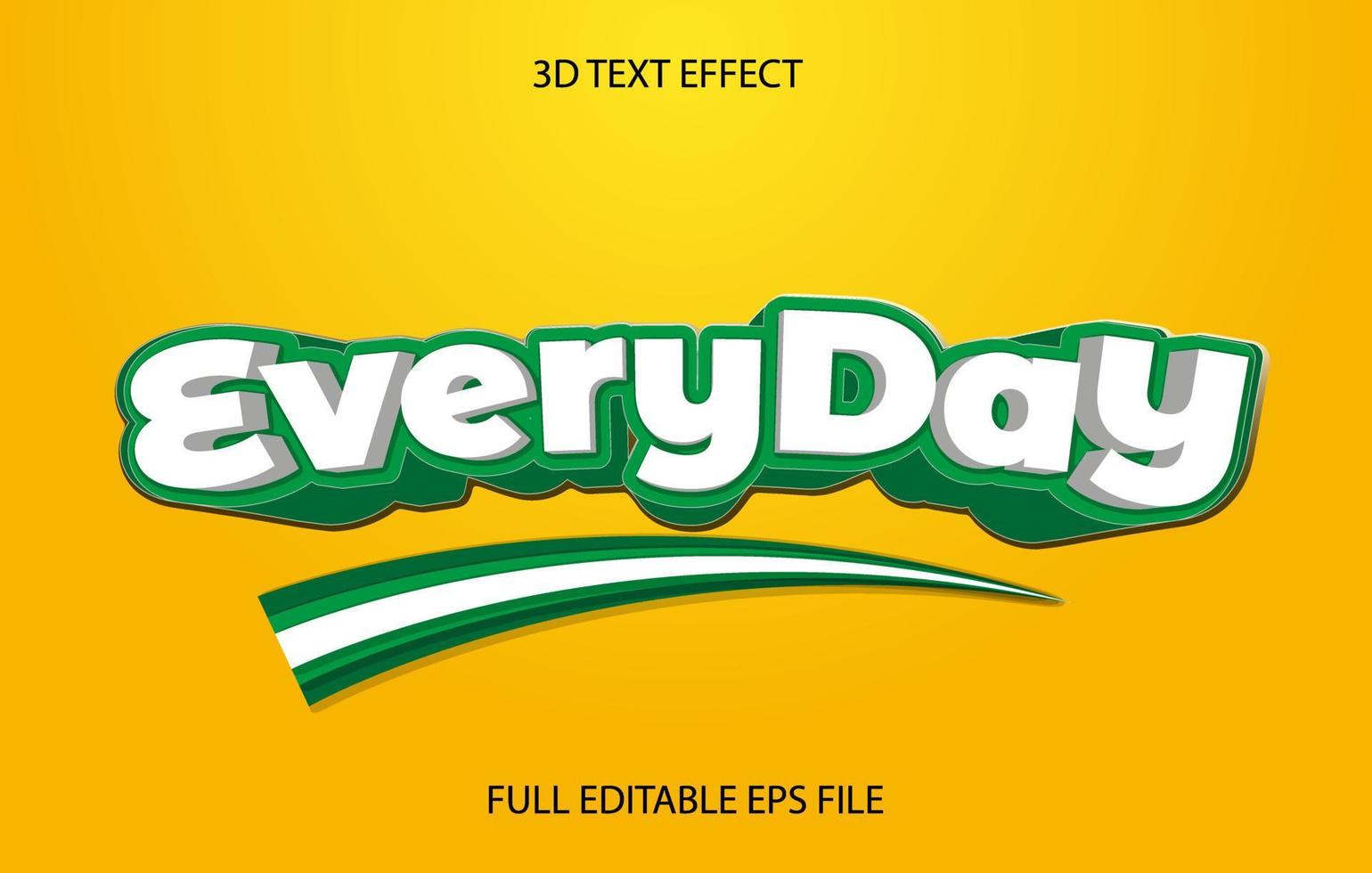 Everyday 3D editable text effect template, text effect style vector