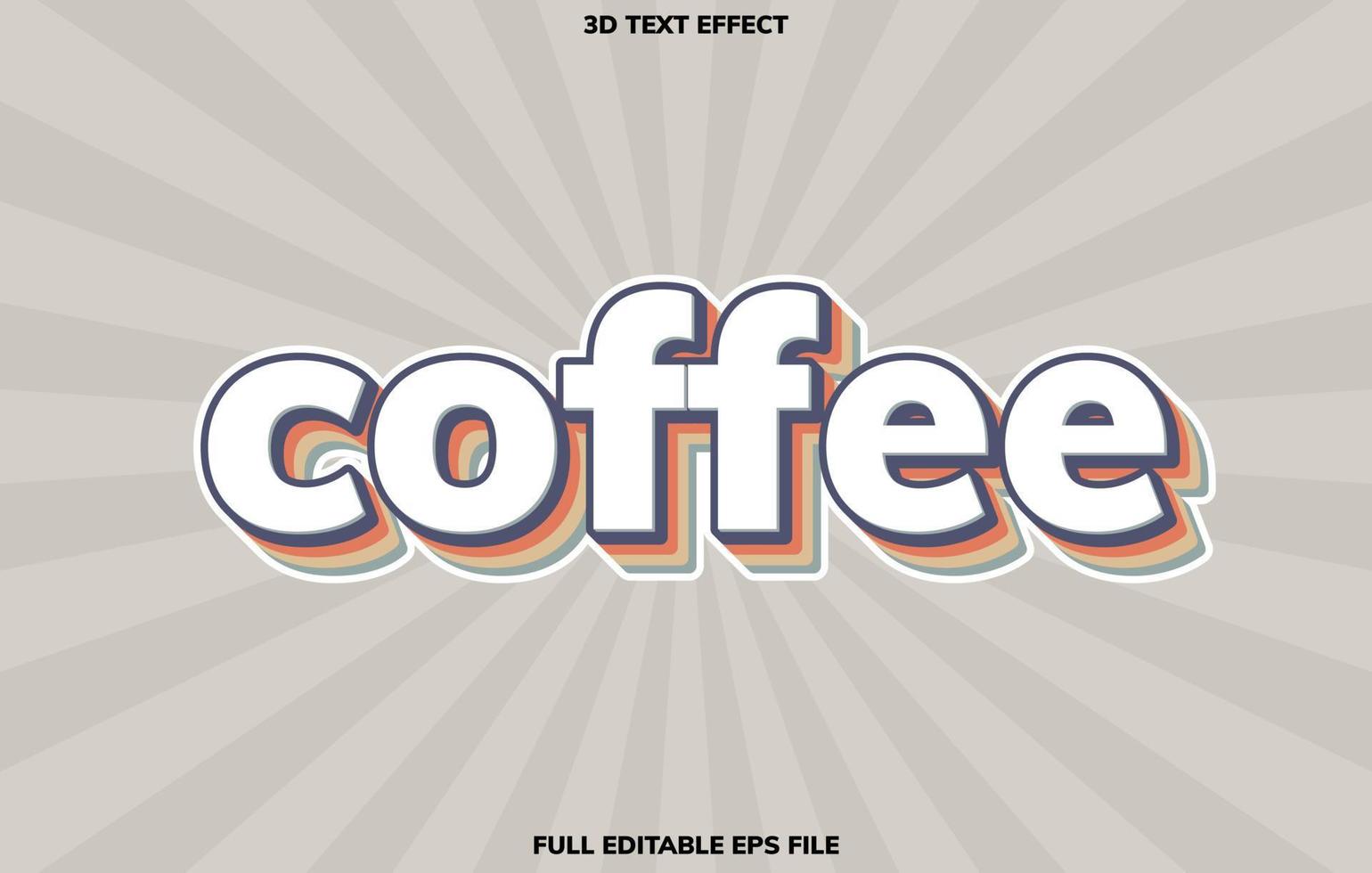 coffee 3D editable text effect template, text effect style vector