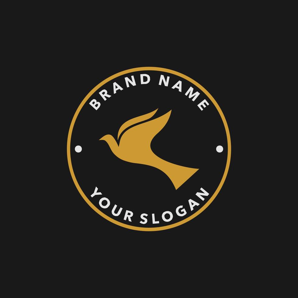 abstract bird badge logo design vector