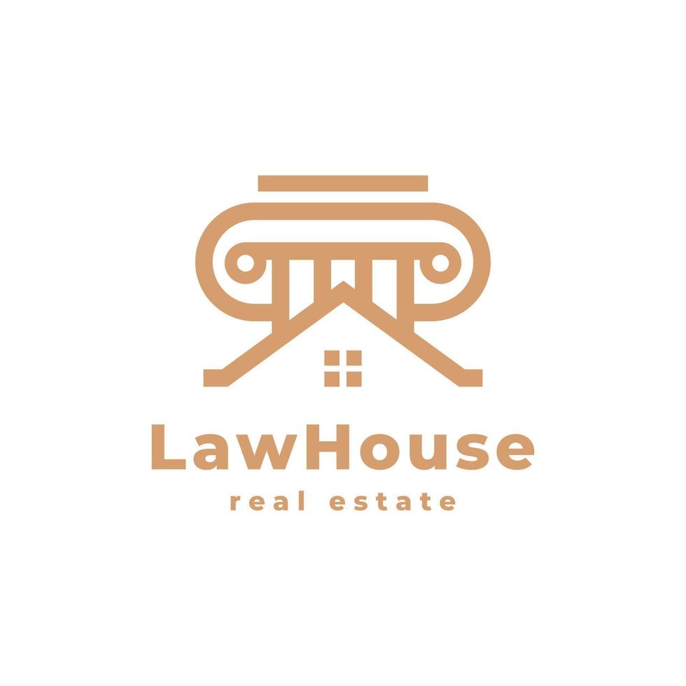 Law House Logo. Pillar Lawyer and Home Combination. Suitable for Law