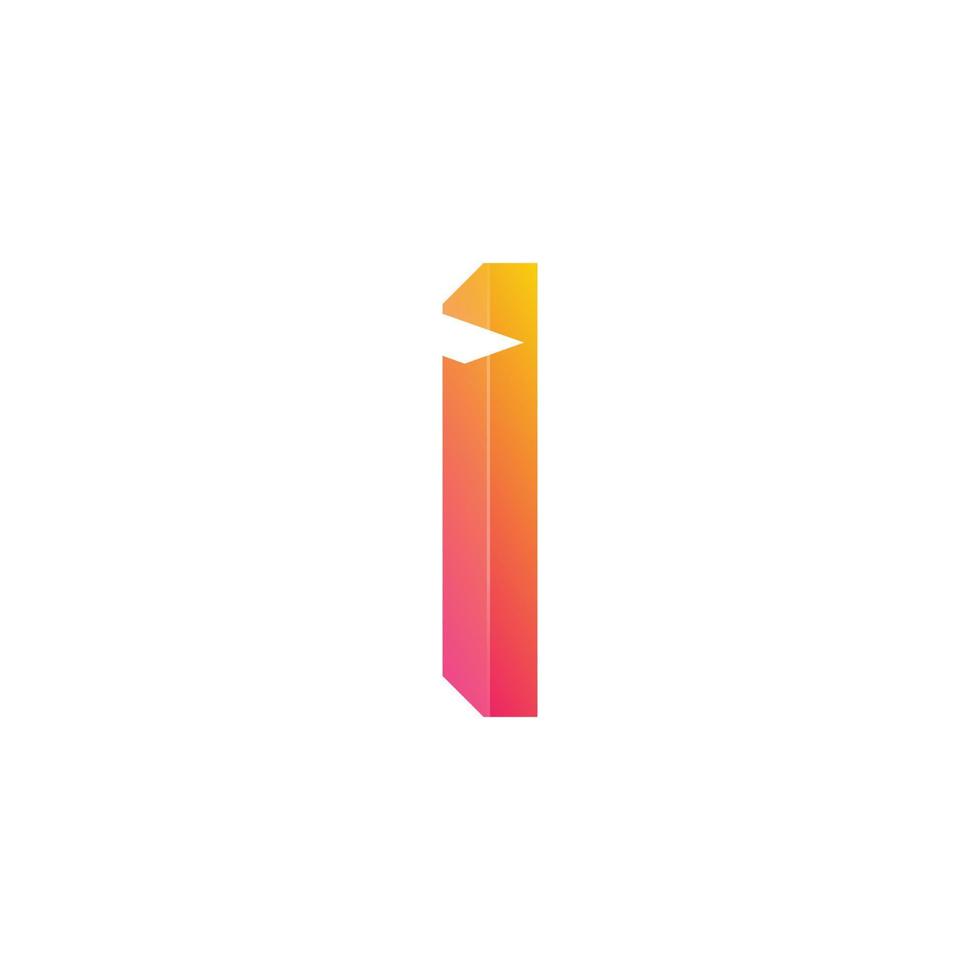 logotipo de la letra i estilo colorido degradado para el negocio de la empresa o la marca personal vector