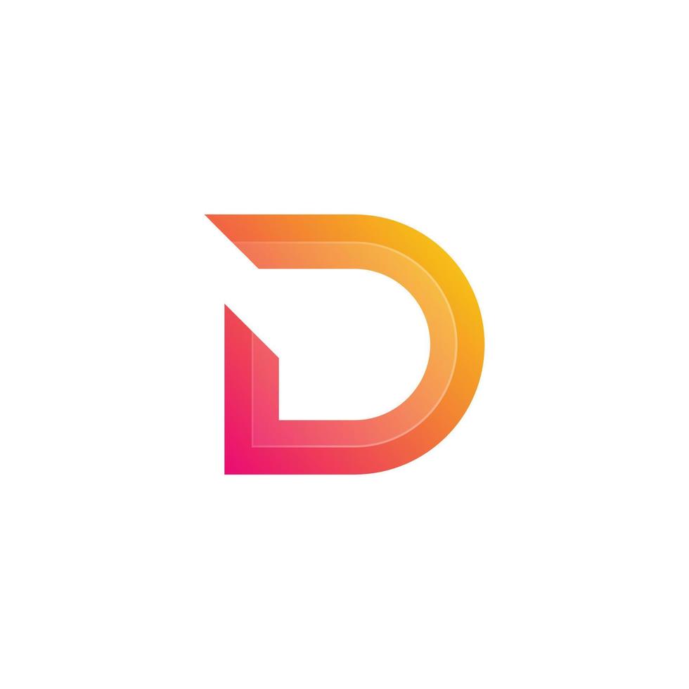 Letter D Logo Gradient Colorful Style for Company Business or Personal Branding vector