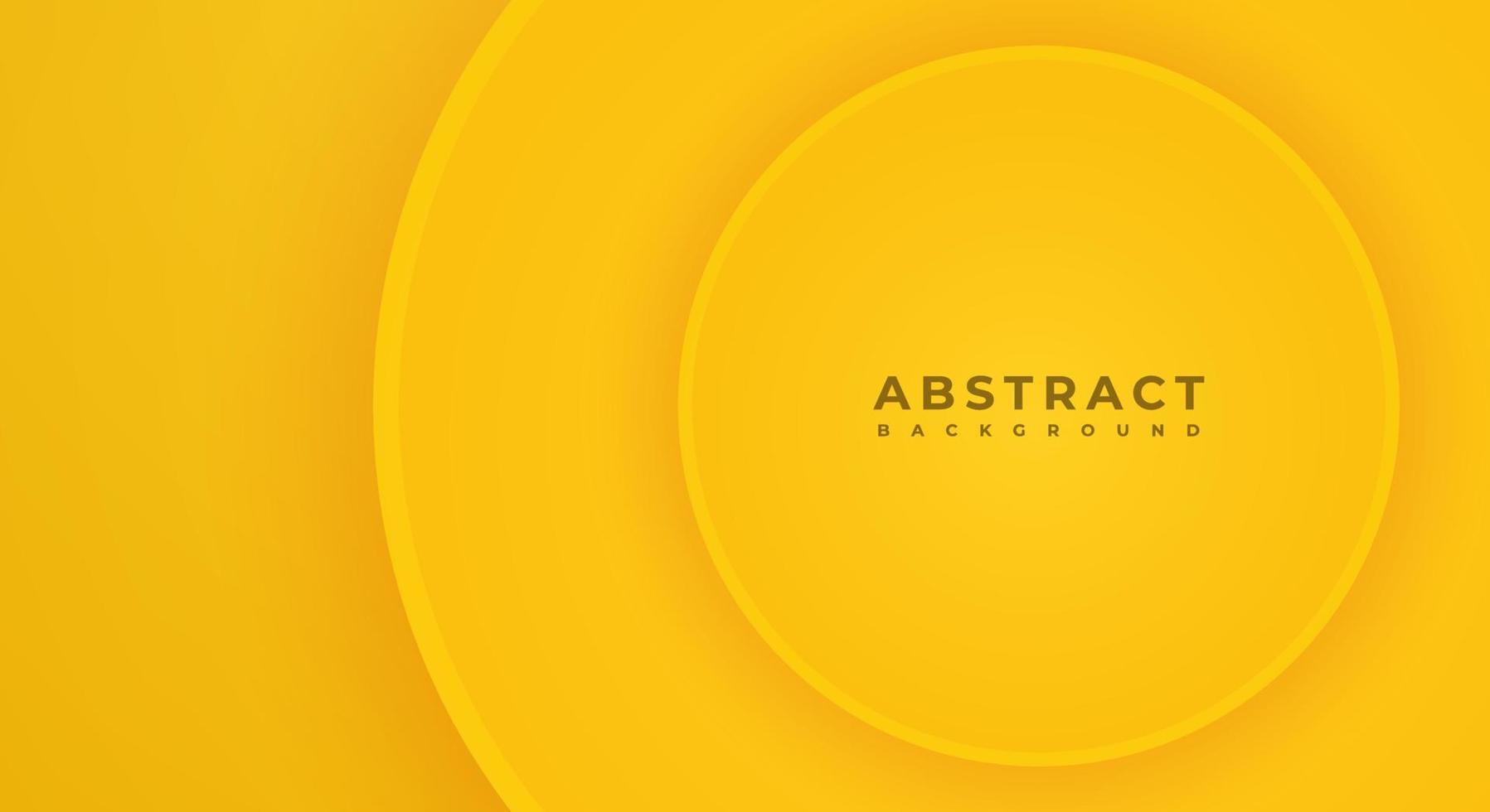 capa de corte de papel amarillo de círculo de fondo 3d abstracto con espacio de copia para texto o mensaje vector